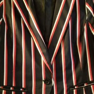 Red Pin Stripe Blazer